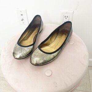 Giuseppe Zanotti Metallic Gold Ballet Flats Size 8.5